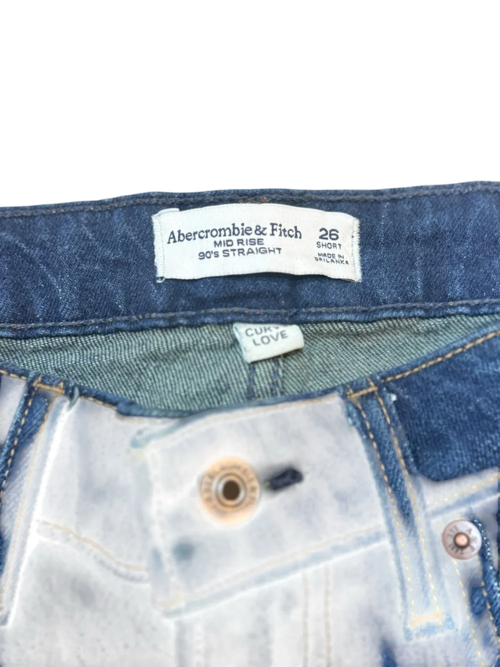 Abercrombie & Fitch 90’s Straight Curvy Love Jeans Women’s 26 Short NWOT